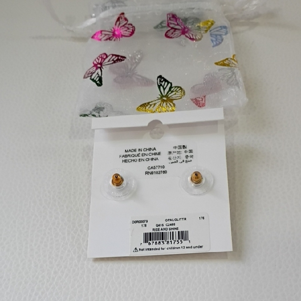 kate spade Iridescent White Druzy Stud Earrings - Picture 2 of 2